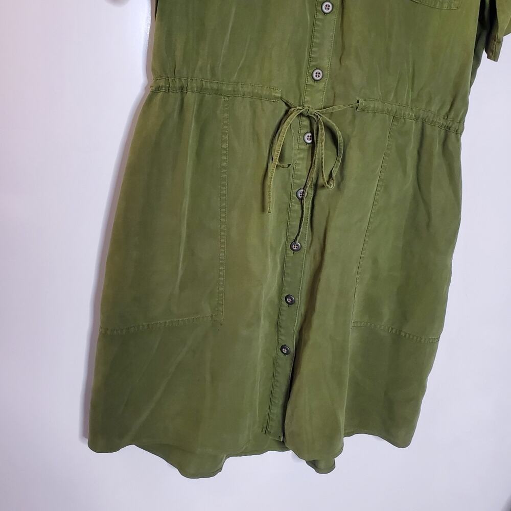 Sundance Green Button Front Drawstring Waist 100%… - image 8